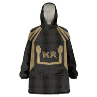 Custom Egypt KA Kid Wearable Blanket Hoodie Gold Symbol Hieroglyphic Texture