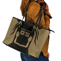 Custom Egypt KA Leather Tote Bag Gold Symbol Hieroglyphic Texture
