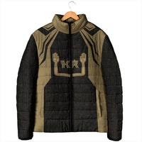 Custom Egypt KA Padded Jacket Gold Symbol Hieroglyphic Texture