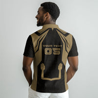 Custom Egypt KA Polo Shirt Gold Symbol Hieroglyphic Texture DT05