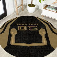 Custom Egypt KA Round Carpet Gold Symbol Hieroglyphic Texture