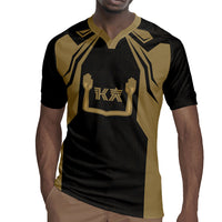 Custom Egypt KA Rugby Jersey Gold Symbol Hieroglyphic Texture