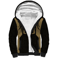 Custom Egypt KA Sherpa Hoodie Gold Symbol Hieroglyphic Texture