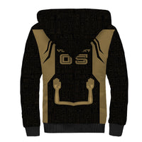 Custom Egypt KA Sherpa Hoodie Gold Symbol Hieroglyphic Texture