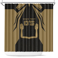 Custom Egypt KA Shower Curtain Gold Symbol Hieroglyphic Texture