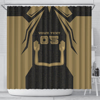 Custom Egypt KA Shower Curtain Gold Symbol Hieroglyphic Texture