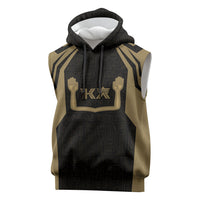 Custom Egypt KA Sleeveless Hoodie Gold Symbol Hieroglyphic Texture