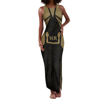 Custom Egypt KA Tank Maxi Dress Gold Symbol Hieroglyphic Texture