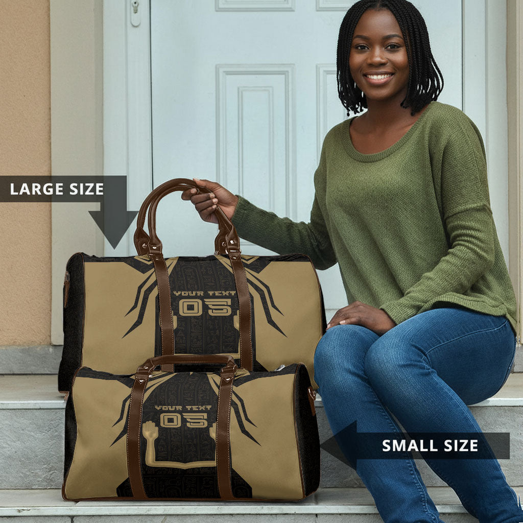 Custom Egypt KA Travel Bag Gold Symbol Hieroglyphic Texture