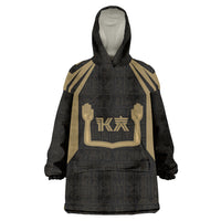 Custom Egypt KA Wearable Blanket Hoodie Gold Symbol Hieroglyphic Texture