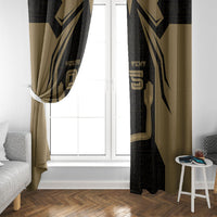 Custom Egypt KA Window Curtain Gold Symbol Hieroglyphic Texture