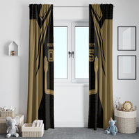 Custom Egypt KA Window Curtain Gold Symbol Hieroglyphic Texture