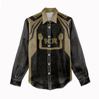 Custom Egypt KA Women Casual Shirt Gold Symbol Hieroglyphic Texture