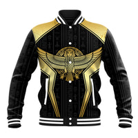 Egypt BA Baseball Jacket Winged Pharaoh Hieroglyphic Patterns