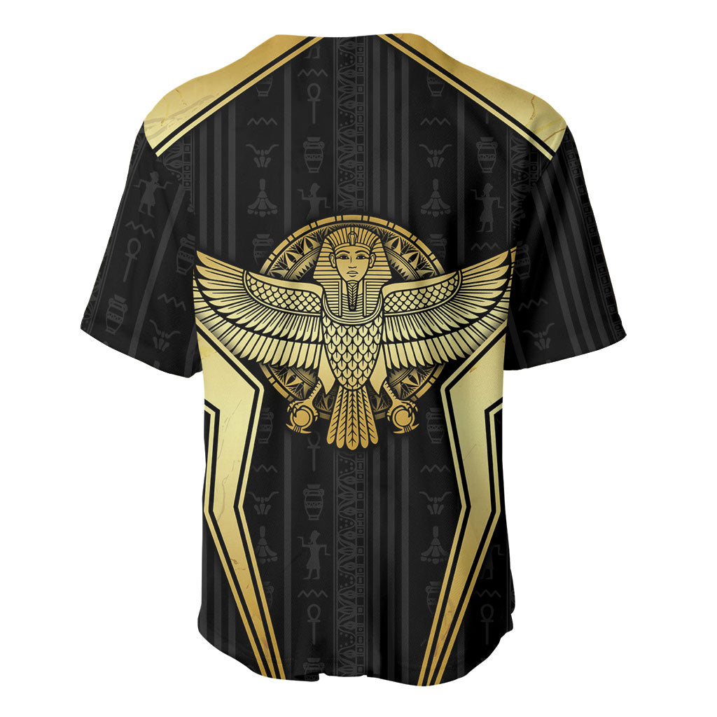 Egypt BA Baseball Jersey Winged Pharaoh Hieroglyphic Patterns