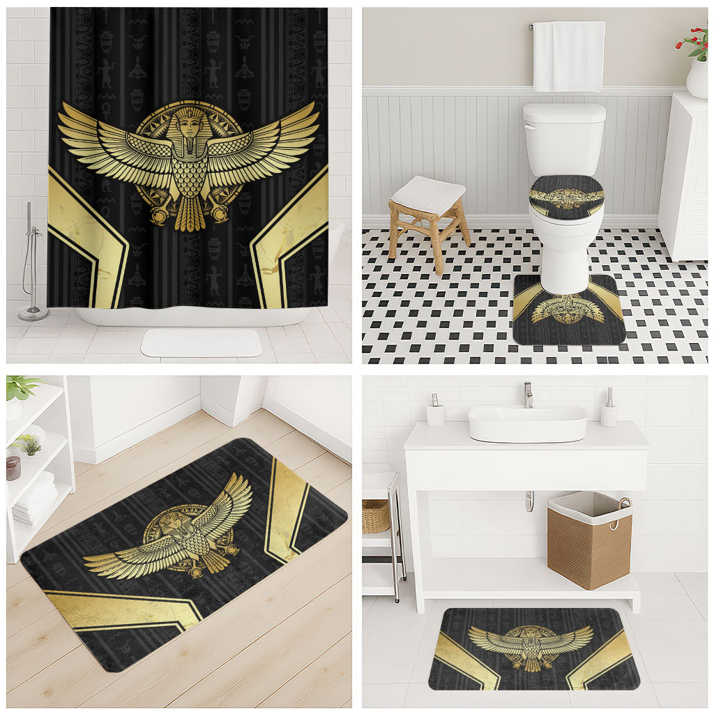 Egypt BA Bathroom Set Winged Pharaoh Hieroglyphic Patterns