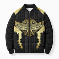 Egypt BA Bomber Puffer Jacket Winged Pharaoh Hieroglyphic Patterns