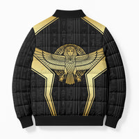 Egypt BA Bomber Puffer Jacket Winged Pharaoh Hieroglyphic Patterns