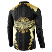Egypt BA Button Sweatshirt Winged Pharaoh Hieroglyphic Patterns