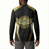 Egypt BA Button Sweatshirt Winged Pharaoh Hieroglyphic Patterns