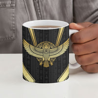 Egypt BA Ceramic Mug Winged Pharaoh Hieroglyphic Patterns