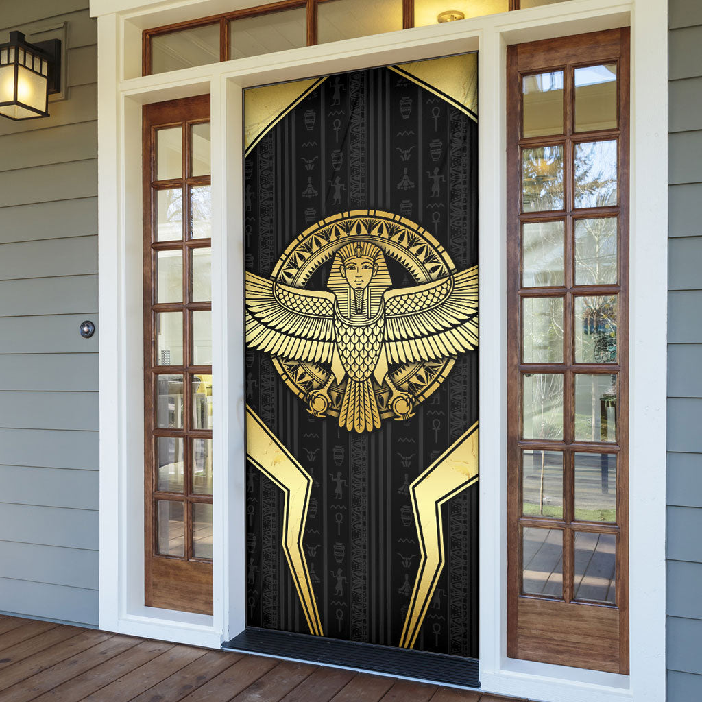 Egypt BA Door Cover Winged Pharaoh Hieroglyphic Patterns