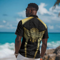 Egypt BA Hawaiian Shirt Winged Pharaoh Hieroglyphic Patterns DT05