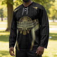 Egypt BA Hockey Jersey Winged Pharaoh Hieroglyphic Patterns