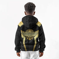 Egypt BA Kid Hoodie Winged Pharaoh Hieroglyphic Patterns