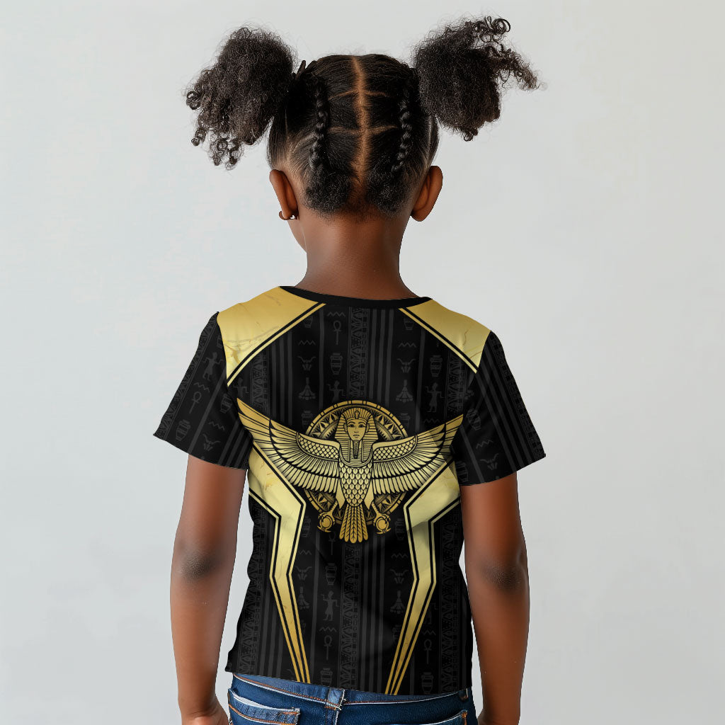 Egypt BA Kid T shirt Winged Pharaoh Hieroglyphic Patterns