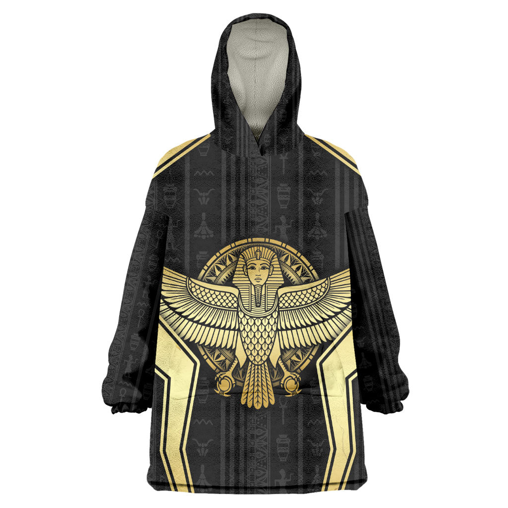 Egypt BA Kid Wearable Blanket Hoodie Winged Pharaoh Hieroglyphic Patterns