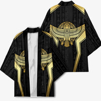Egypt BA Kimono Winged Pharaoh Hieroglyphic Patterns