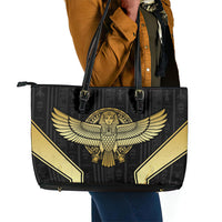 Egypt BA Leather Tote Bag Winged Pharaoh Hieroglyphic Patterns