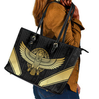 Egypt BA Leather Tote Bag Winged Pharaoh Hieroglyphic Patterns