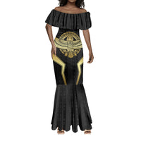 Egypt BA Mermaid Dress Winged Pharaoh Hieroglyphic Patterns