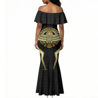 Egypt BA Mermaid Dress Winged Pharaoh Hieroglyphic Patterns