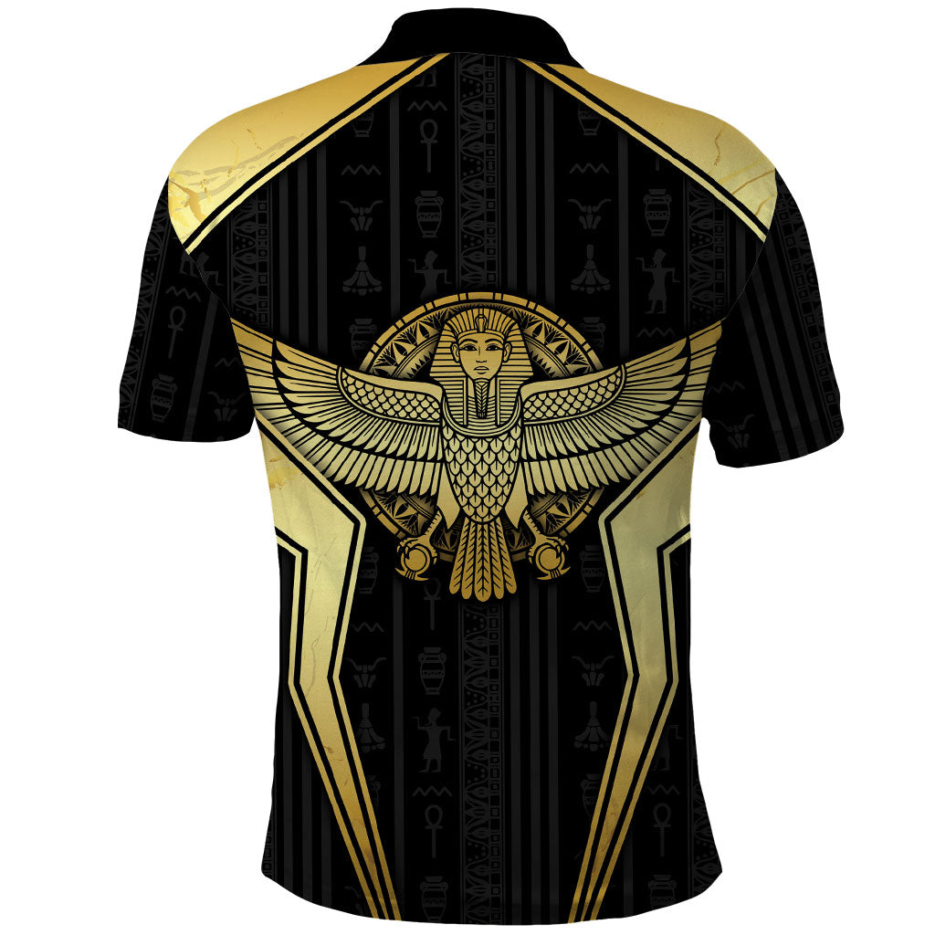 Egypt BA Polo Shirt Winged Pharaoh Hieroglyphic Patterns