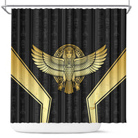 Egypt BA Shower Curtain Winged Pharaoh Hieroglyphic Patterns