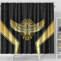 Egypt BA Shower Curtain Winged Pharaoh Hieroglyphic Patterns