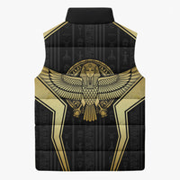 Egypt BA Sleeveless Puffer Jacket Winged Pharaoh Hieroglyphic Patterns