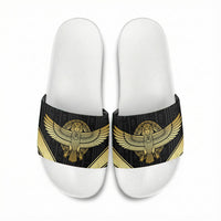 Egypt BA Slide Sandals Winged Pharaoh Hieroglyphic Patterns
