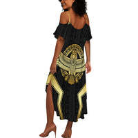 Egypt BA Summer Maxi Dress Winged Pharaoh Hieroglyphic Patterns