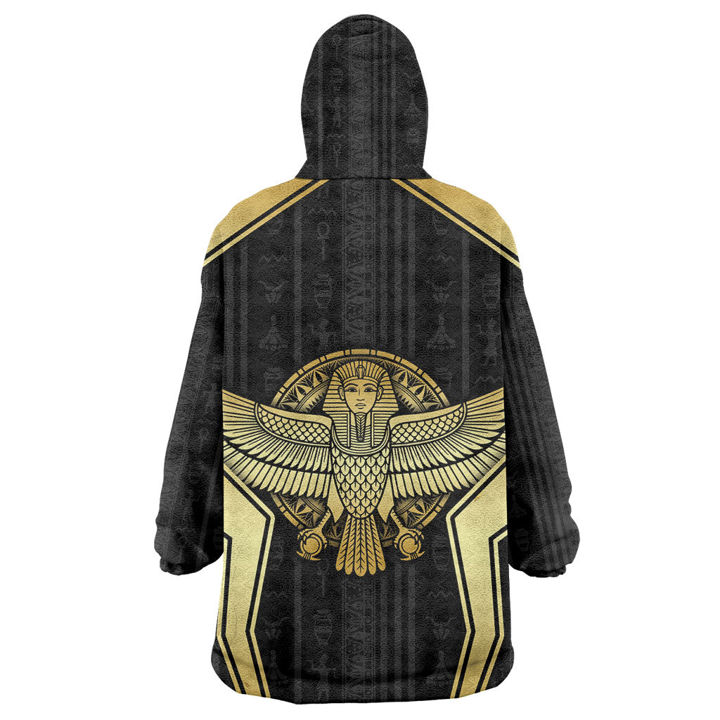 Egypt BA Wearable Blanket Hoodie Winged Pharaoh Hieroglyphic Patterns