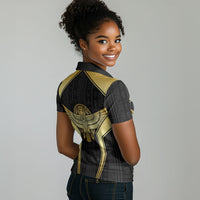 Egypt BA Women Polo Shirt Winged Pharaoh Hieroglyphic Patterns