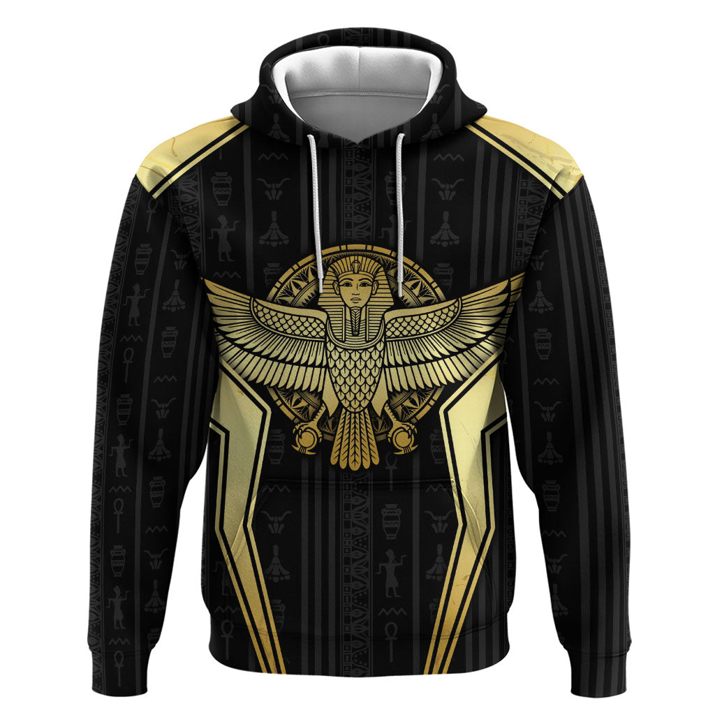 Egypt BA Zip Hoodie Winged Pharaoh Hieroglyphic Patterns