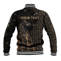 Personalized Egyptian God Anubis Baseball Jacket Jackal Headed Deity Ancient Egypt Mythology Gilded