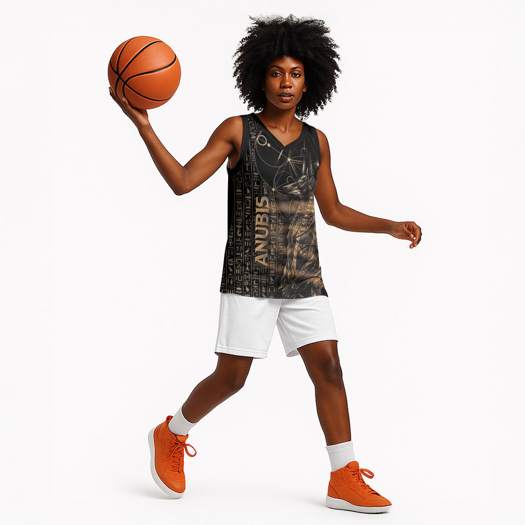 Personalized Egyptian God Anubis Basketball Jersey Jackal Headed Deity Ancient Egypt Mythology Gilded
