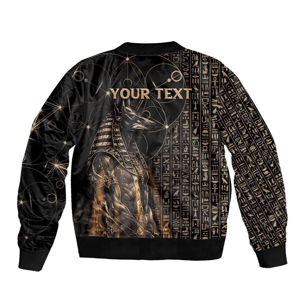 Personalized Egyptian God Anubis Bomber Jacket Jackal Headed Deity Ancient Egypt Mythology Gilded