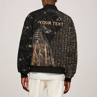 Personalized Egyptian God Anubis Bomber Jacket Jackal Headed Deity Ancient Egypt Mythology Gilded