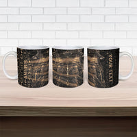 Personalized Egyptian God Anubis Ceramic Mug Jackal Headed Deity Ancient Egypt Mythology Gilded
